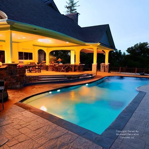 Stamped Concrete Pool Deck Bedford NH