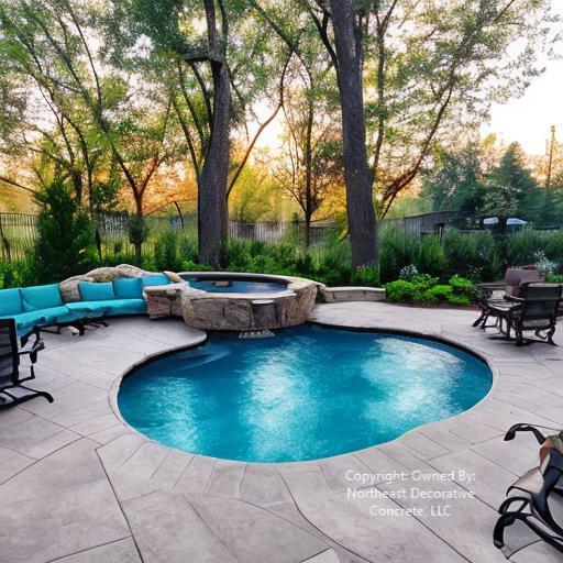 Stamped Concrete Pool Deck Groton MA